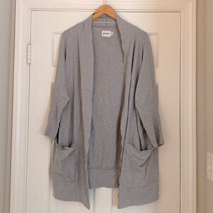 Pact Organic Grey Jersey Airplane Cardigan - Size L/XL
